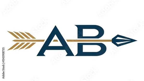 Obraz Monogram with Arrow Design Element