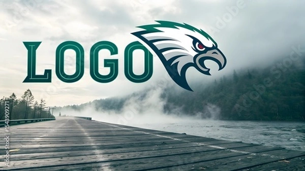 Obraz Eagle Logo Design on Road Background