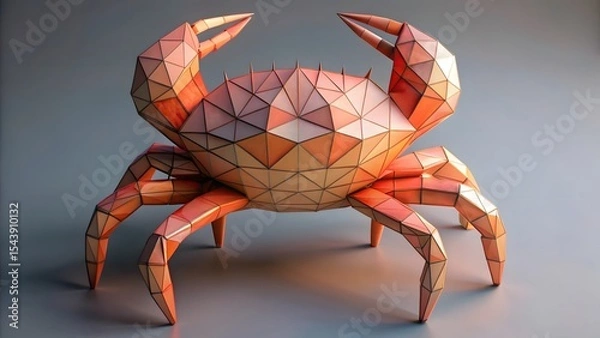 Obraz Low-Poly Crab Model