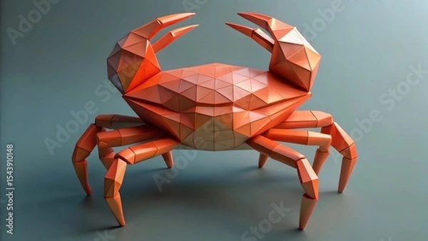 Obraz Low-poly Crab Model