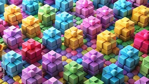 Obraz Colorful Gift Boxes Pattern