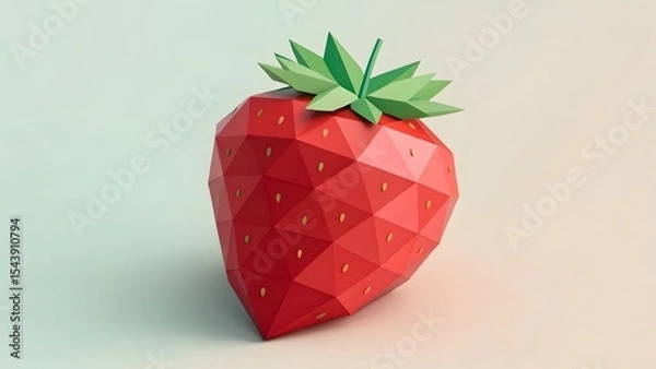 Obraz Low-poly Strawberry