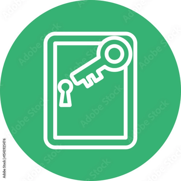 Fototapeta Door Key Vector Line White Circles Multicolors