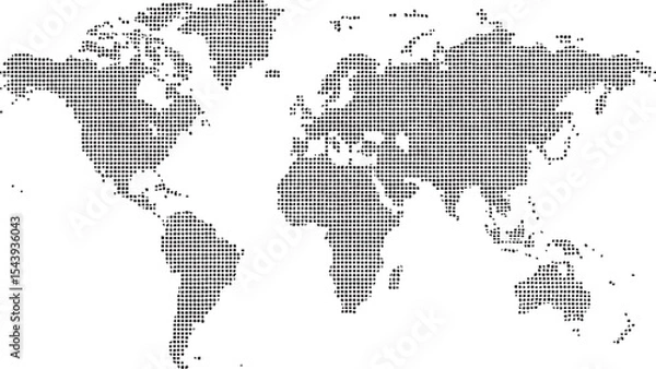 Obraz Grayscale World Map Outline – Simplified Continental Shapes of North America, South America, Europe, Africa, Asia, and Australia on White Background Minimalist Global Geography Vector for Educational