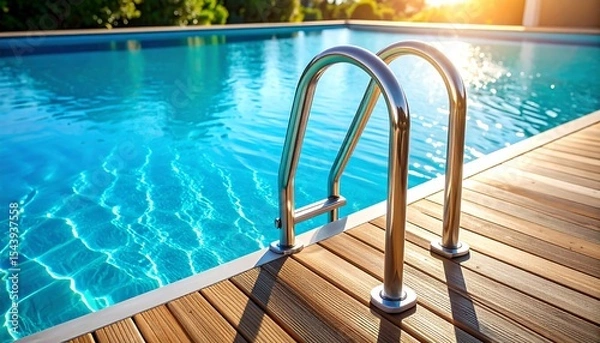 Obraz Sunlit Poolside Summer Relaxation.