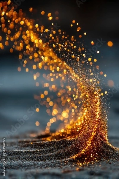 Obraz Golden Dust Sparkles Elegant Movement Abstract Photography