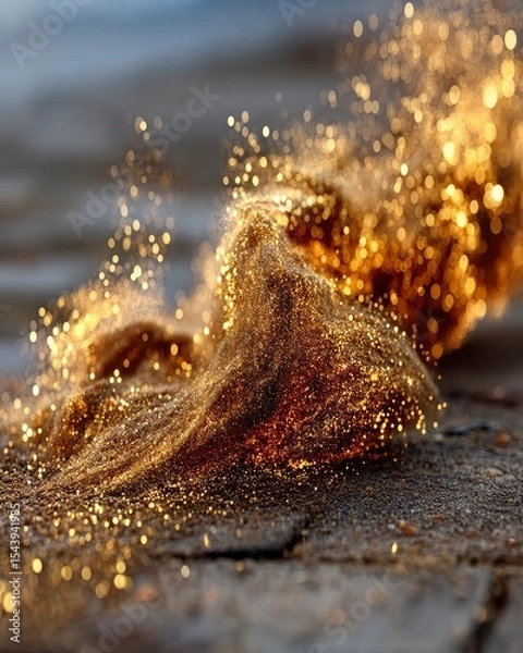 Obraz Golden Dust Particles in Minimal Abstract Fantasy