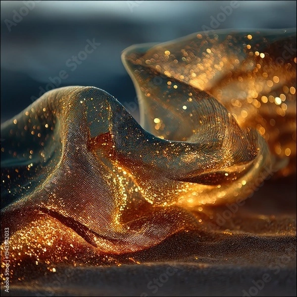 Obraz Golden Fabric with Glitter Texture and Subtle Lighting