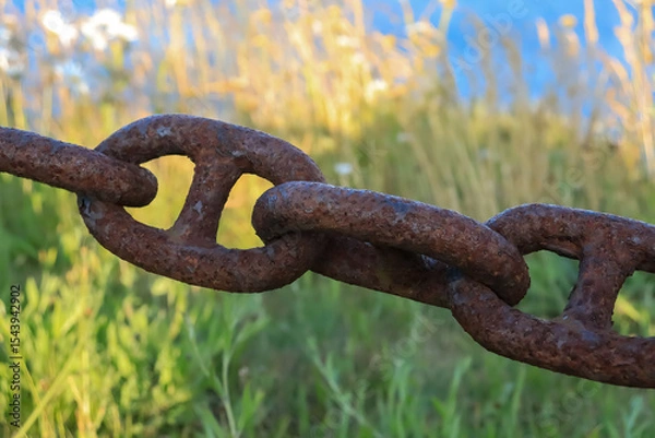 Fototapeta Old rusty chain - Verdens Ende