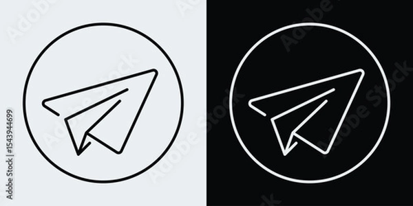 Fototapeta Sending message with paper plane origami icon