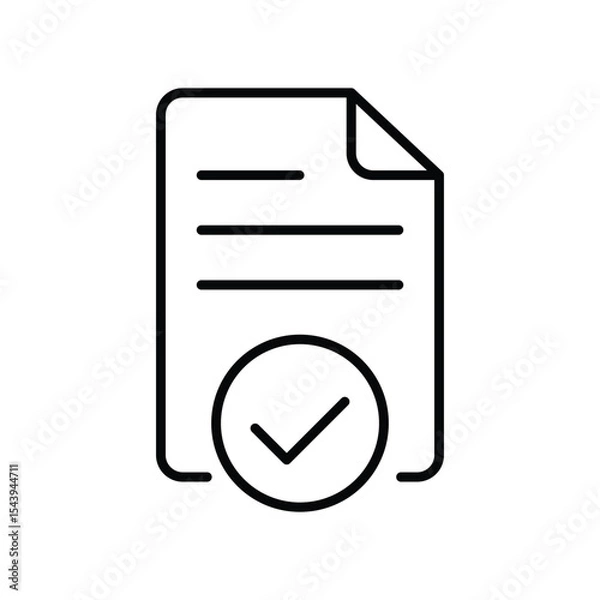 Fototapeta Approval icon, Document authorized symbol