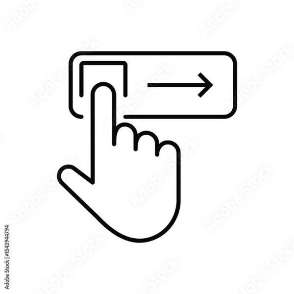 Fototapeta Sliding with finger icon. Slide to Unlock. Digital Unlock or Slider.