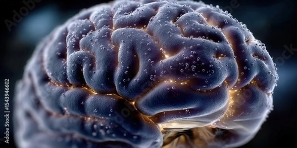 Obraz A mesmerizing digital illustration of the human brain, highlighting its complex structure and functions.