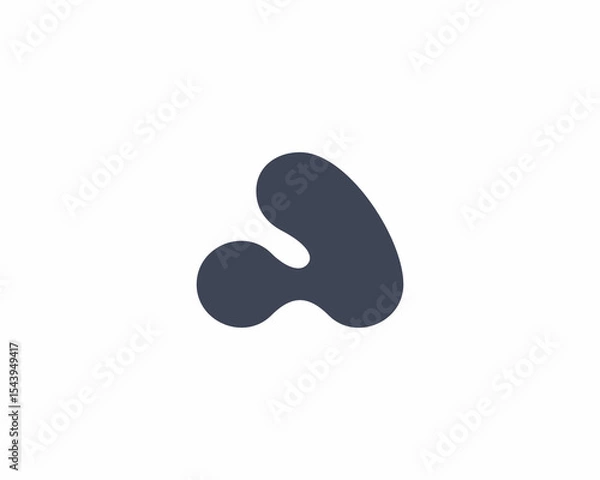 Obraz Abstract letter A from connected dots modern logo. Creative atom, science icon. Flowing molecules logotype.  illustration.