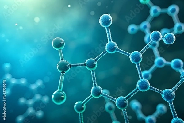Fototapeta Molecular Structure Modeling for Chemistry and Medicine Scientific Research Process