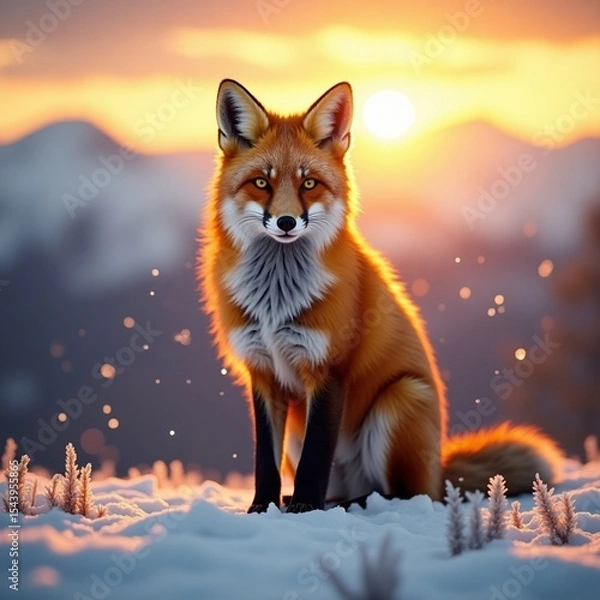 Obraz red fox in the snow