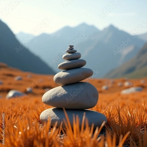 Obraz stack of stones in the field