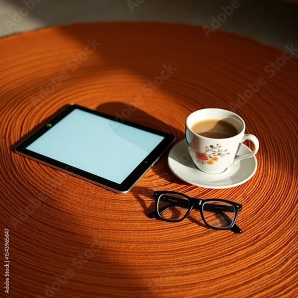 Obraz cup of coffee and laptop