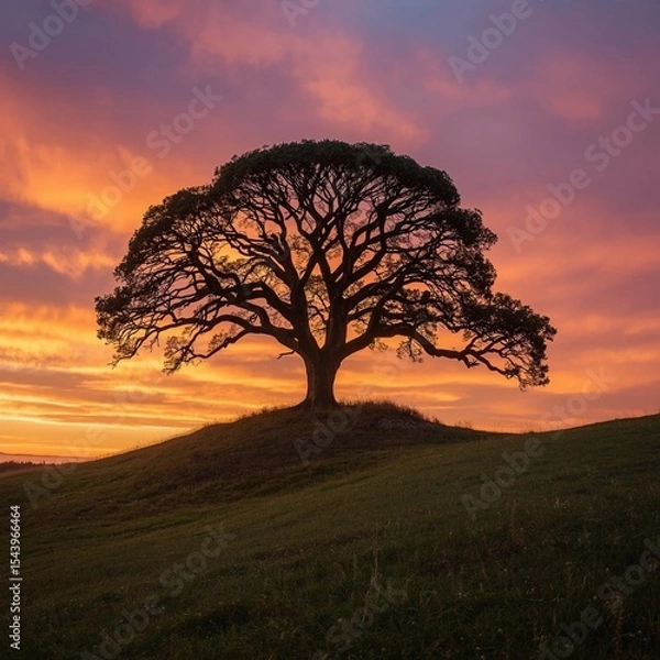 Obraz tree at sunset