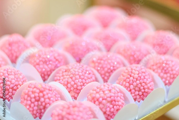 Fototapeta mesa de doces e bolo de festa