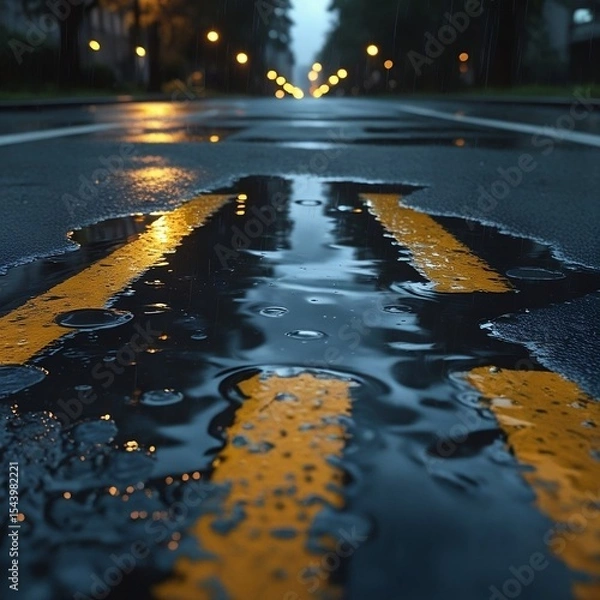 Obraz Sunlight and trees reflected on calm water surface