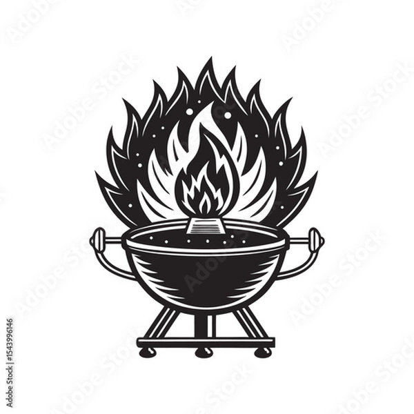 Fototapeta BBQ smoker vector art Illustration file