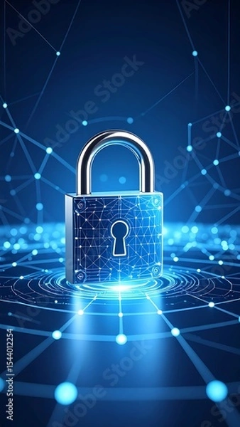 Fototapeta Cyber Security Padlock Network.