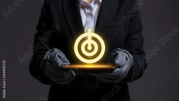Obraz Businessman with an email sign, a symbol of targeted internet communication and business success
