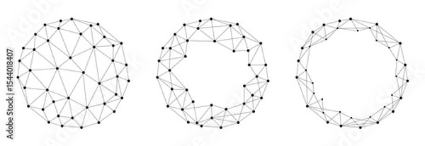 Obraz Set of connected black dots, global cloud data concept
