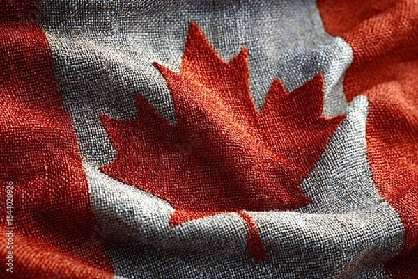 Obraz Canadian flag waving in the wind, symbol of national pride and identity