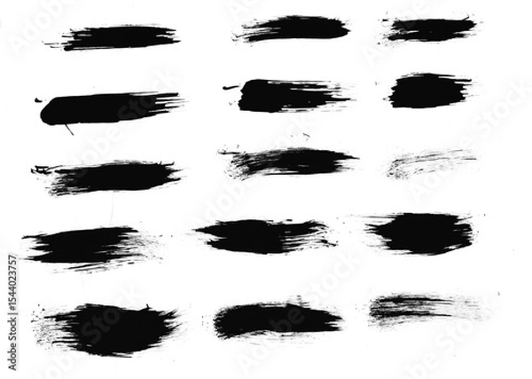 Fototapeta set of ink splashes, Brush strokes vector. Set of text boxes. Paintbrush collection. Grunge design elements. Dirty texture banners. Painted rectangles and long strokes, Brush stroke, ink paint brush, 