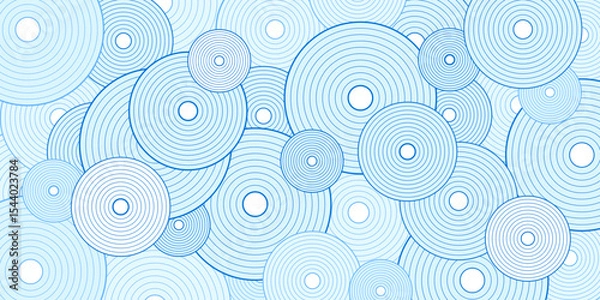 Obraz Abstract minimal blue thin line concentrical layered circles wallpaper