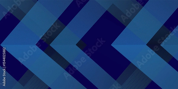 Fototapeta Dark blue background. Modern line stripes curve abstract presentation background. Luxury paper cut background. Abstract decoration