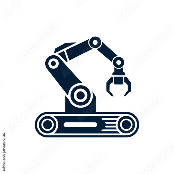Obraz Industrial robotic arm automation icon
