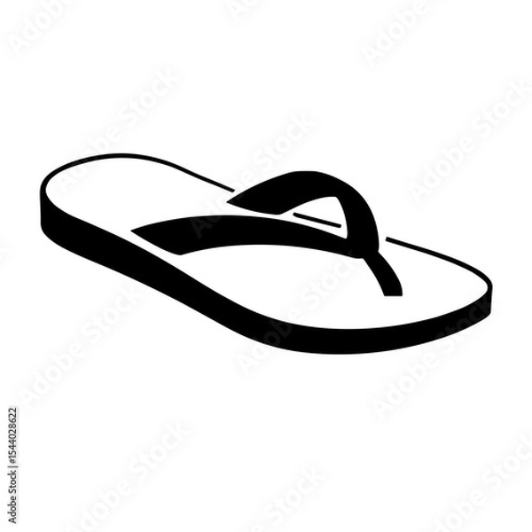 Fototapeta Flip-flop sandal in side view with simple strap design. Used for summer fashion and beachwear visuals