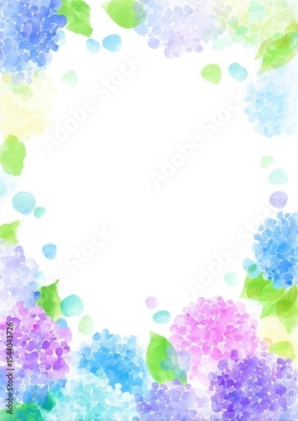 Obraz A soft, artistic floral frame with watercolor flowers and line sketches, surrounding a central white space for creative use