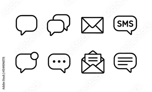 Fototapeta Set of communication icons including messages, email, sms symbols