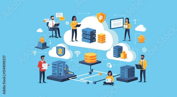 Fototapeta Secure Cloud Computing Data Storage, Collaboration, and Network Security