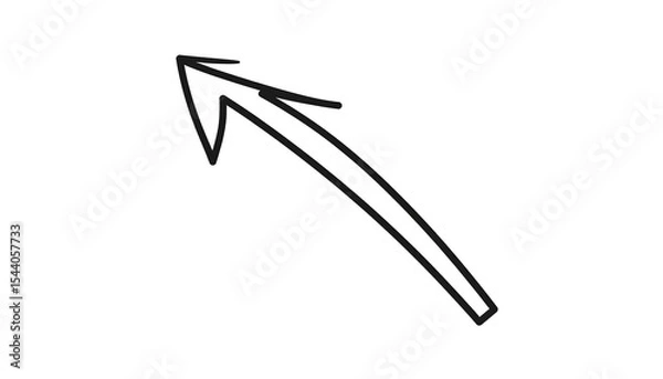 Obraz Handdrawn arrow pointing upright.