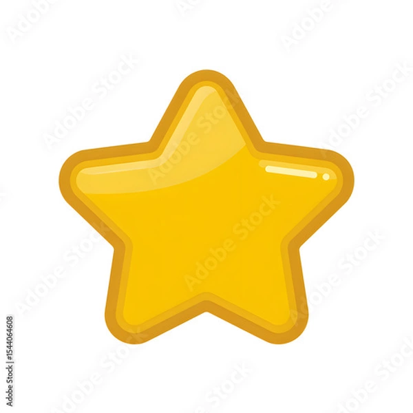 Fototapeta flat vector illustration of a star favorite icon for UI design, minimal design, no gradients no shadows, bold outlines, white background