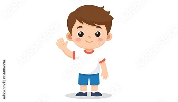 Obraz Happy boy waving hello.