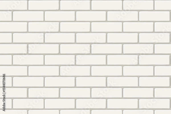 Fototapeta White brick wall texture vector background. Seamless pattern for contemporary architecture or interior design. Modern clean subway tile wallpaper backdrop. Masonry cartoon illustration.