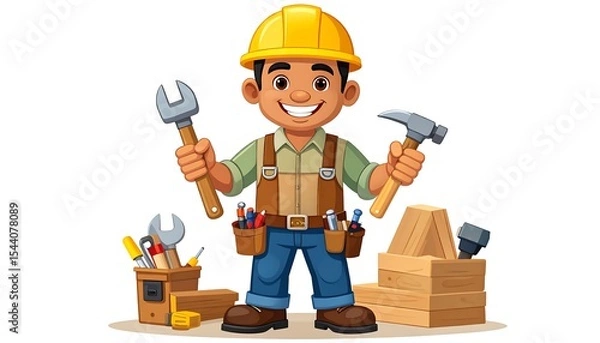 Obraz Happy Handyman Tools Construction.