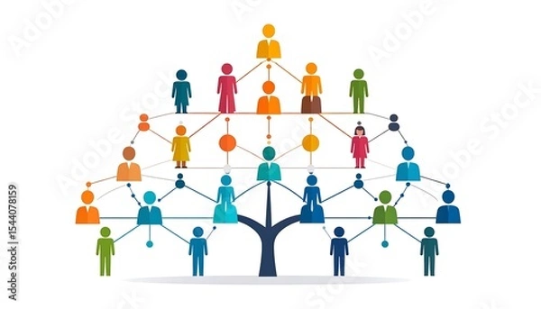 Obraz Network Tree Structure People.