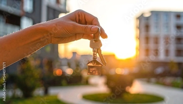Obraz New Home Keys Sunset City.