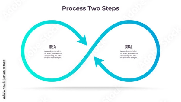 Fototapeta Business infographic template. Process chart with two options, steps. Vector chart.