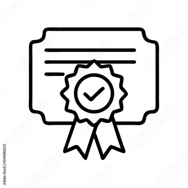 Obraz Download certificate of achievement vector icon for education success and qualification award 95