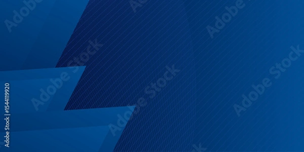 Fototapeta Blue abstract background with geometric arrows and modern digital design elements. The texture of fine lines extends across the top right, adding depth.