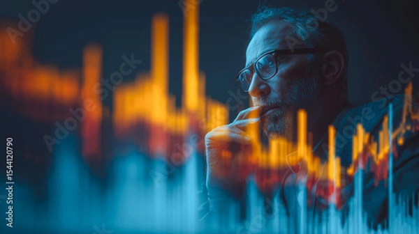 Fototapeta Investor using digital tools for analysis