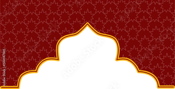 Obraz Elegant Red and Gold Arch Frame with Ornate Pattern Background